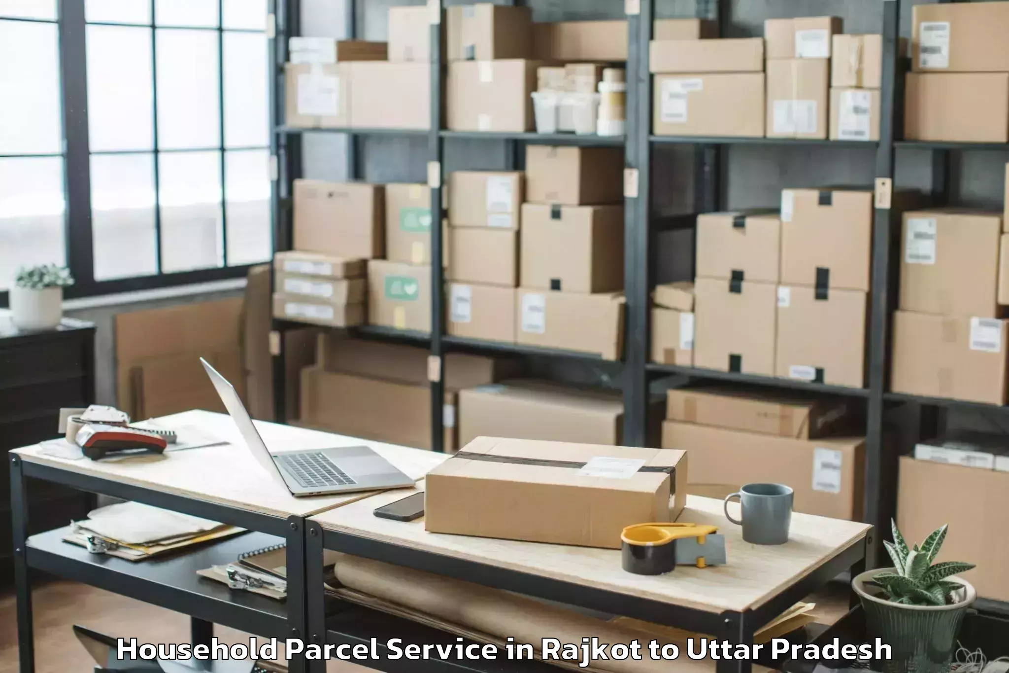 Top Rajkot to Monad University Hapur Household Parcel Available